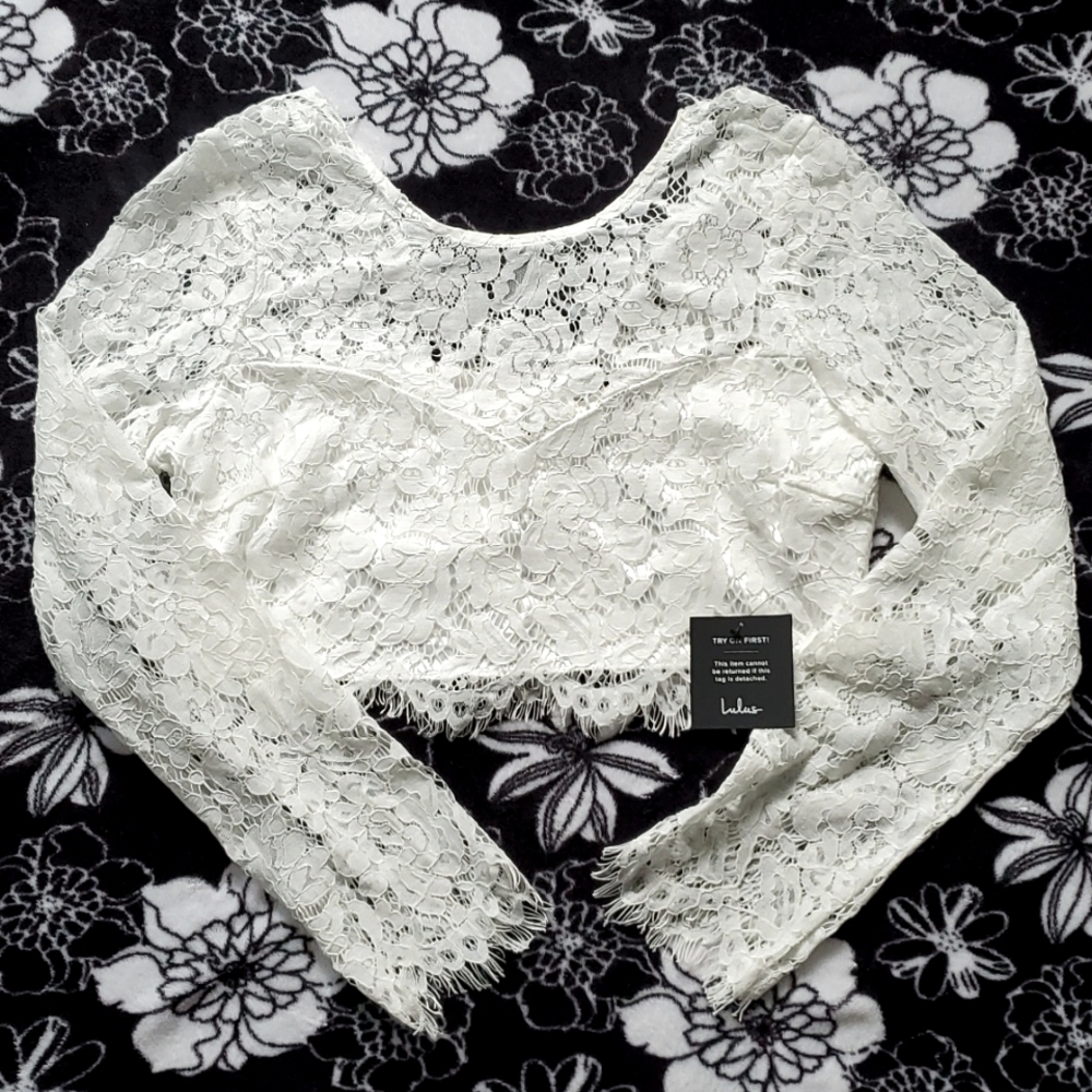 Lulu's Lace Bridal Two-Piece Jumpsuit